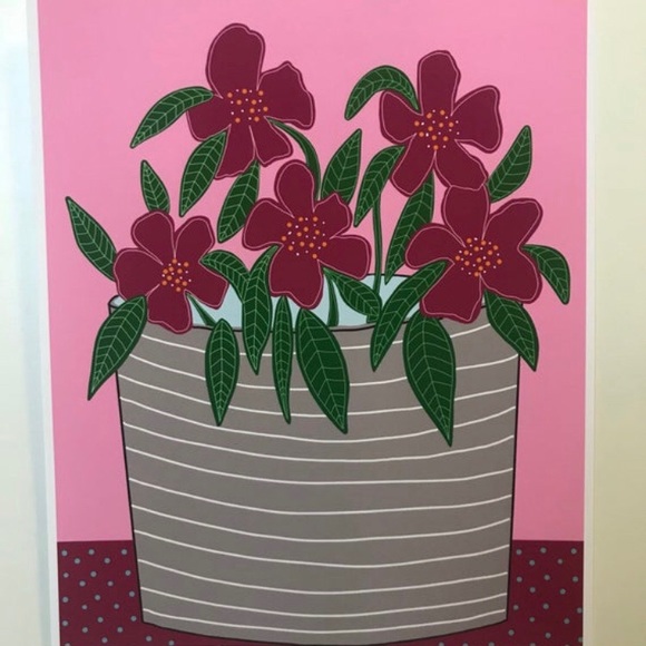 Pink Potted Plant Wall Art Print - Picture 2 of 2